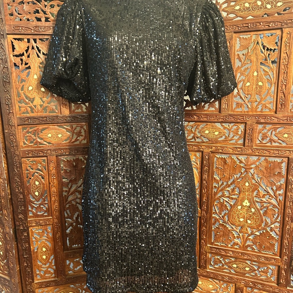 Elegant Black Sequin Dress